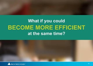 What if you could
BECOME MORE EFFICIENT
     at the same time?




                         18
 
