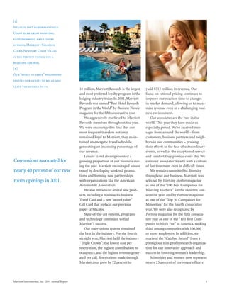 marriott international 2001 Annual Report