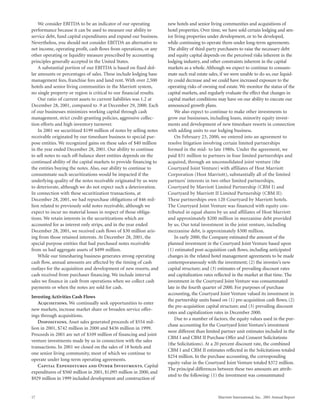 marriott international 2001 Annual Report