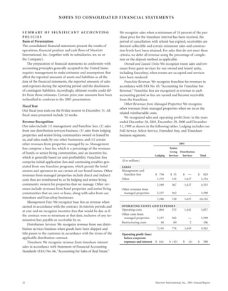 marriott international 2001 Annual Report