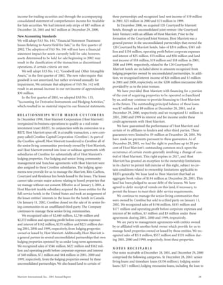 marriott international 2001 Annual Report