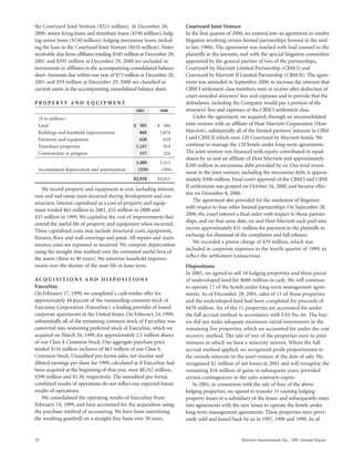 marriott international 2001 Annual Report