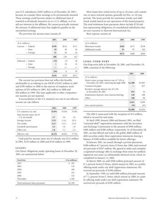 marriott international 2001 Annual Report