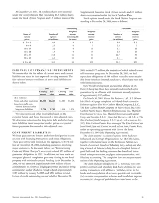 marriott international 2001 Annual Report
