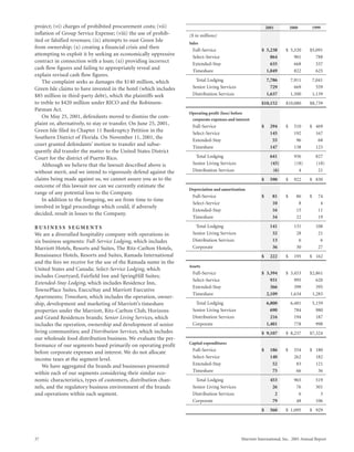 marriott international 2001 Annual Report