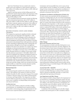 marriott international 2001 Annual Report