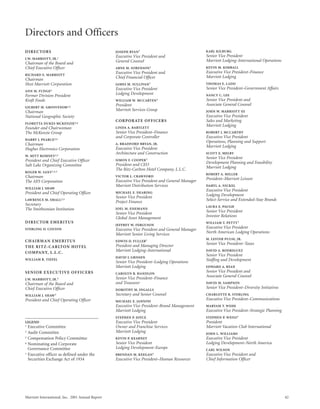 marriott international 2001 Annual Report