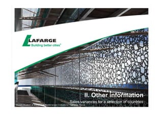 II. Other information 
Sales variances for a selection of countries 
© Agence Rudy Ricciotti 
Mucem (Museum of European & Mediterranean Civilizations) - Marseille, France 
 