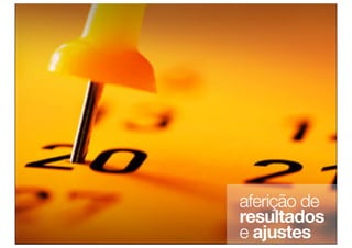 aferição de
resultados
e ajustes
 