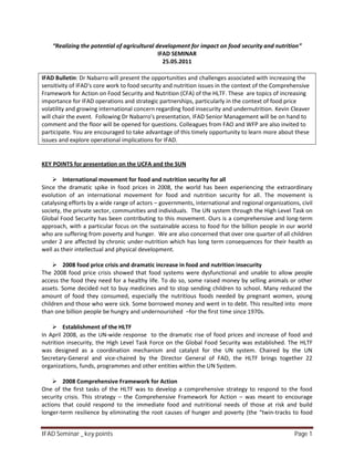 IFAD Seminar _ key points   Page 1
 