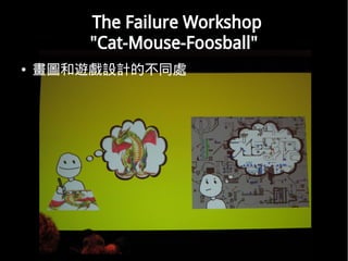 The Failure Workshop
        "Cat-Mouse-Foosball"
   D[OӋĲͬ̎
 