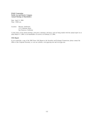 pg & e crop 2003 Annual Report