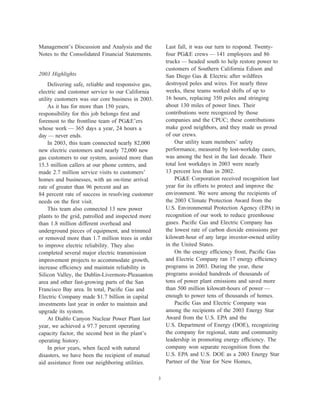 pg & e crop 2003 Annual Report