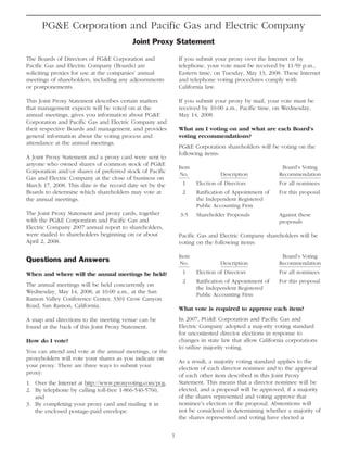 pg & e crop 2008 Proxy Statement