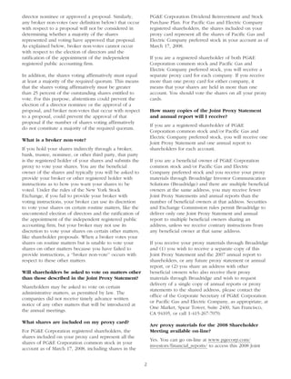 pg & e crop 2008 Proxy Statement