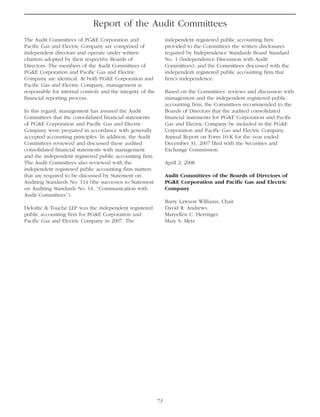 pg & e crop 2008 Proxy Statement