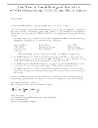 pg & e crop 2006 Proxy Statement