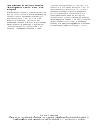 pg & e crop 2006 Proxy Statement