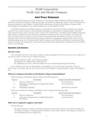 pg & e crop 2004 Proxy Statement