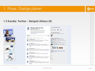 1.3 Kanäle: Twitter – Beispiel Allianz (4)
1. Phase: Dialoge planen
© DFKOM GmbH Slide 11
 