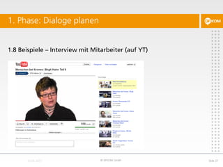 1.8 Beispiele – Interview mit Mitarbeiter (auf YT)
1. Phase: Dialoge planen
© DFKOM GmbH Slide 27
 