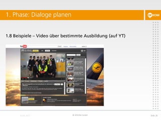 1.8 Beispiele – Video über bestimmte Ausbildung (auf YT)
1. Phase: Dialoge planen
© DFKOM GmbH Slide 28
 