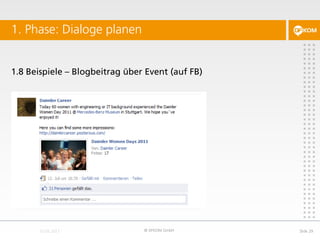 1.8 Beispiele – Blogbeitrag über Event (auf FB)
1. Phase: Dialoge planen
© DFKOM GmbH Slide 29
 