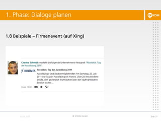 1.8 Beispiele – Firmenevent (auf Xing)
1. Phase: Dialoge planen
© DFKOM GmbH Slide 31
 