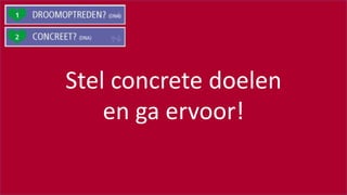 #SOUNDCHECK15
Stel concrete doelen
en ga ervoor!
 