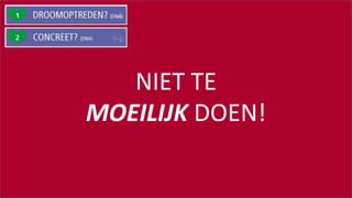 #SOUNDCHECK15
NIET TE
MOEILIJK DOEN!
 