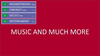 #SOUNDCHECK15
MUSIC AND MUCH MORE
 