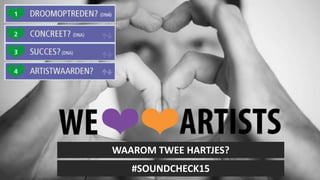 #SOUNDCHECK15
7
WAAROM TWEE HARTJES?
@PETERDECUYPERE
#SOUNDCHECK15
 
