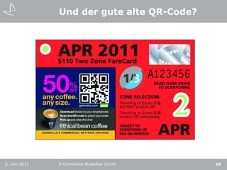 Und der gute alte QR-Code?6. Juni 2011E-Commerce Breakfast Zürich19