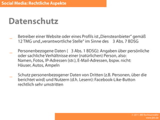 Haftung: Eigene Inhalte v. Fremde InhalteAll Platforms are (legally) equal!Social-Media-Plattformen sind unterschiedlich gestrickt