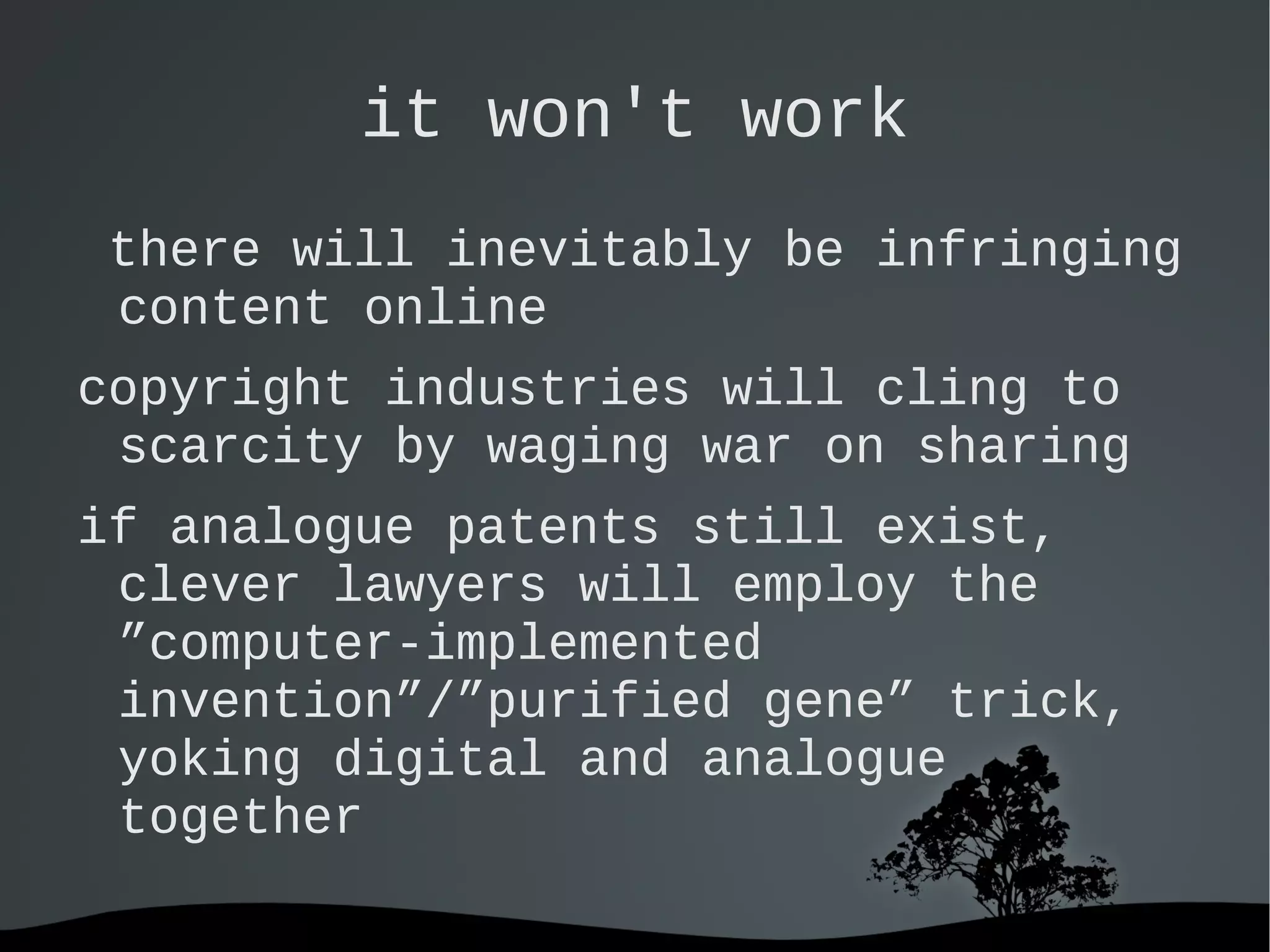 in 16 th  and 17 th  century England, the Stationers' Company had exclusive and perpetual state monopoly over producing printed copies of every registered book (their ”copy right”) 