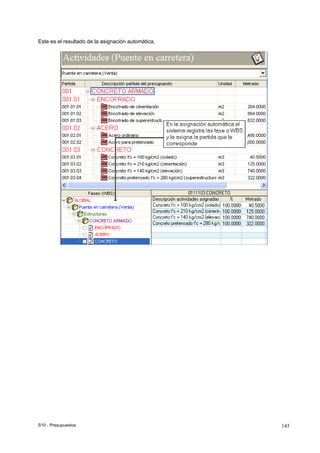 S10 - Presupuestos 143
Este es el resultado de la asignación automática,
 