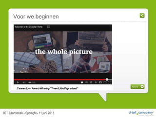 Voor we beginnen
ICT Zaanstreek - Spotlight - 11 juni 2013
 