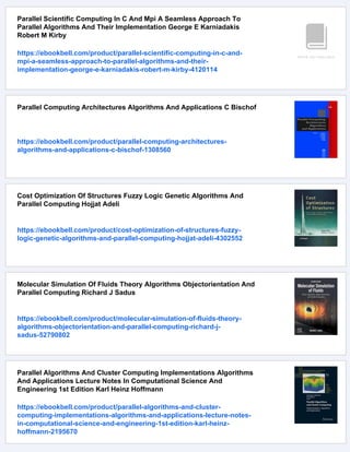 Algorithms And Parallel Computing 1st Edition Fayez Gebali | PDF