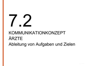 KOMMUNIKATIONKONZEPT
ÄRZTE
Ableitung von Aufgaben und Zielen
 