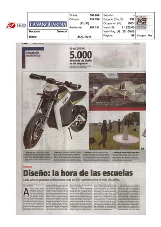 Clipping La Vanguardia Dinero 31/07/11 @iedbarcelona