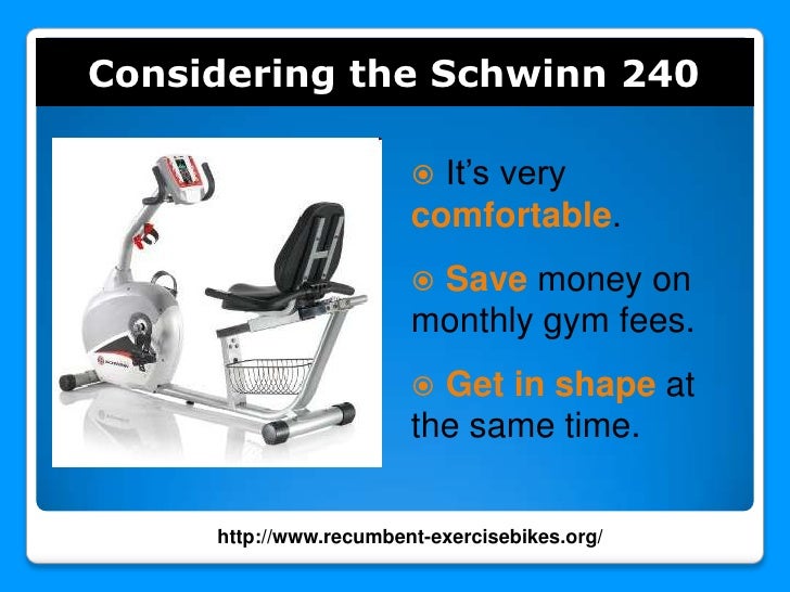schwinn 240 recumbent exercise bike manual