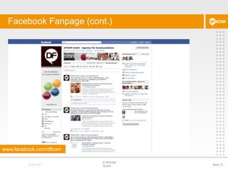 Facebook Fanpage (cont.)© DFKOM GmbHSlide 1324.08.2011www.facebook.com/dfkom