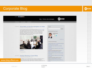 Corporate Blog© DFKOM GmbHSlide 324.08.2011www.blog.dfkom.eu