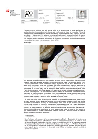 Tirada:                - Sección:                   -
                      Difusión:              - Espacio (cm ):2
                                                                          -
                                  (O.J.D.)      Ocupación (%):            -
                      Audiencia:             - Valor (€):         1.250, 00
Diario   Autonómico               (E.G.M.)      Valor Pág. (€):           -
                                                                              Imagen: Sí
Online                          11/09/2011      Página:                   -
 