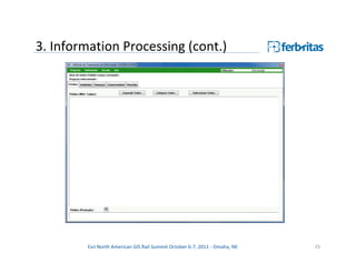 3. Information Processing (cont.)




         Esri North American GIS Rail Summit October 6-7, 2011 - Omaha, NE   25
 
