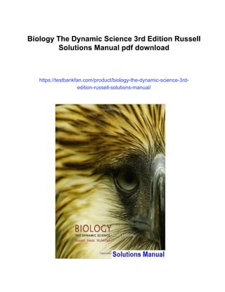 Russel Dynamic Biology The Dynamic Science 3rd Edition Russell Solutions Manual | PDF
