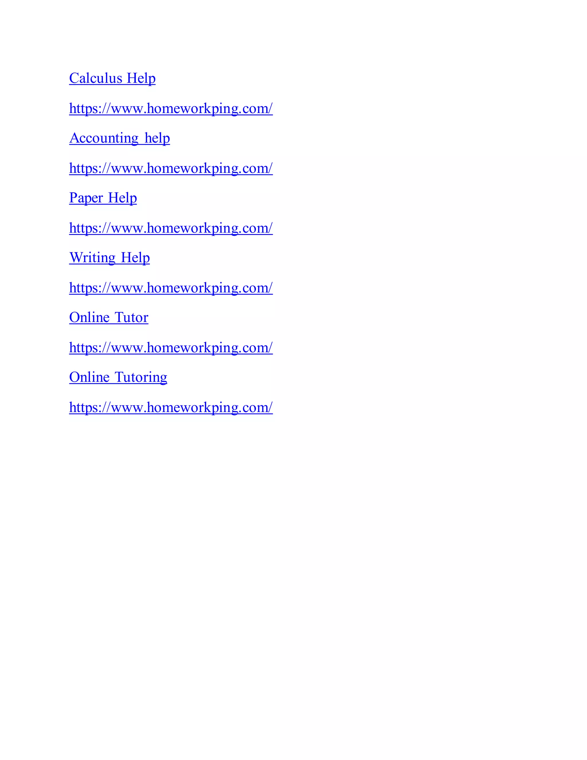 Calculus Help
https://www.homeworkping.com/
Accounting help
https://www.homeworkping.com/
Paper Help
https://www.homeworkping.com/
Writing Help
https://www.homeworkping.com/
Online Tutor
https://www.homeworkping.com/
Online Tutoring
https://www.homeworkping.com/
 