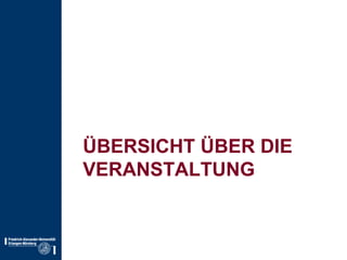 Übersicht über die Veranstaltung