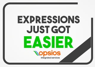 Expressions
just got
easier
 