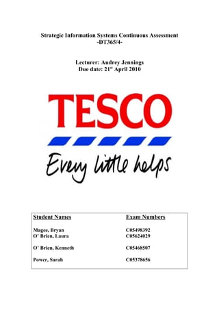 Strategic Information Systems Case Study Tesco PDF